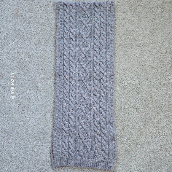 NWOT Barbour Thick Cable Knit Tweedy Donegal-style Wool Blend Scarf - Picture 5 of 15